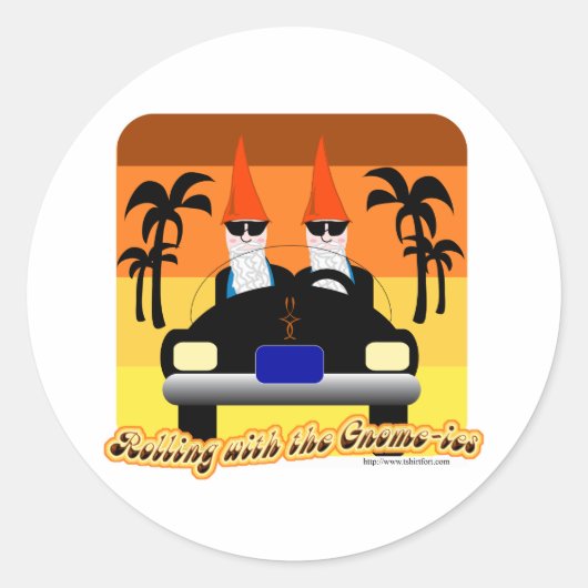 Einfach mit den Gnom-Iesen rollen Runder Aufkleber (Vorderseite)