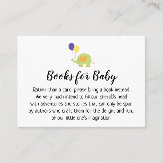 Einfach mit Elephant Book Request Insert Cards (Vorderseite)