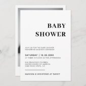 Einfach mit Foto Gender Neutral Baby Dusche Einladung (Vorne/Hinten)