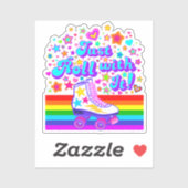 Einfach mit ihm 70er-Regenbogenwalzen Skate Sticke Aufkleber (Blatt)