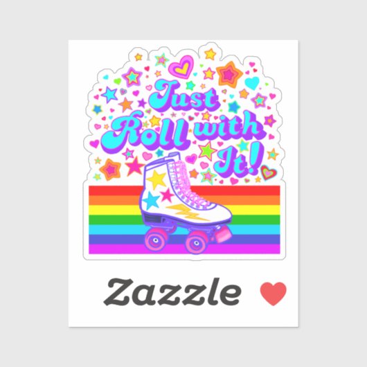 Einfach mit ihm 70er-Regenbogenwalzen Skate Sticke Aufkleber (Blatt)