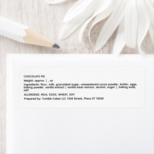 Einfach mit Lebensmitteletiketten zubereitet (Insitu)