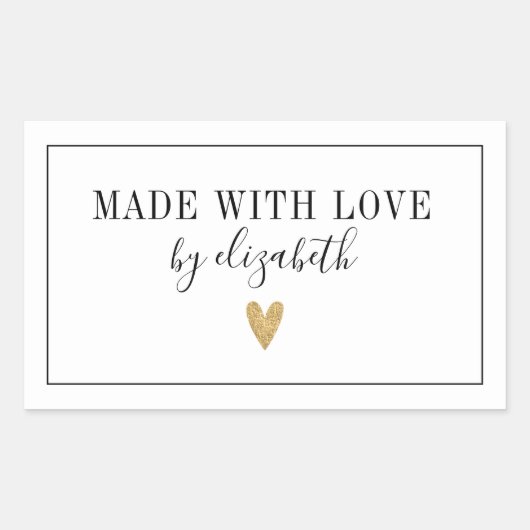 Einfach mit Liebe-Label Rechteckiger Aufkleber (Vorderseite)