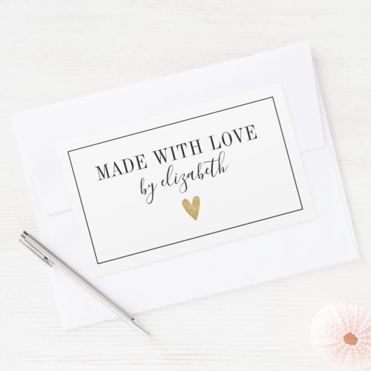 Einfach mit Liebe-Label Rechteckiger Aufkleber (Umschlag)