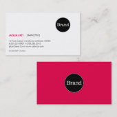 Einfach mit Logo (heißes Rosa) Visitenkarte (Vorne/Hinten)