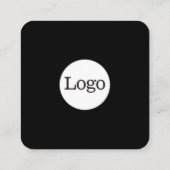 Einfach mit Logo (schiefergrau) Quadratische Visitenkarte (Rückseite)