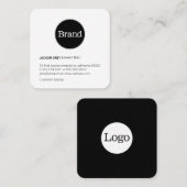 Einfach mit Logo (schiefergrau) Quadratische Visitenkarte (Vorne/Hinten)