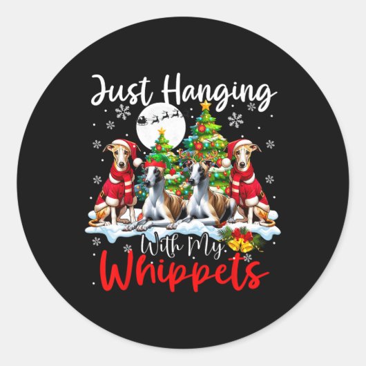 Einfach mit meinen Hippets Weihnachten Drei Weihna Runder Aufkleber (Vorderseite)