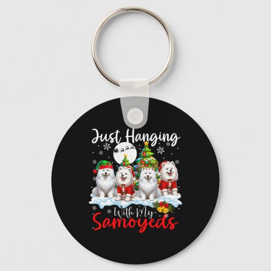 Einfach mit meinen Samoyeds spielen Weihnachten Dr Schlüsselanhänger (Vorderseite)