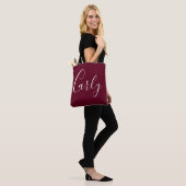 Einfach Mit Monogramm Burgundy Tote Tasche (Am Model)