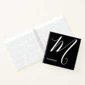 Einfach Mit Monogramm Letter M Black & White Notizblock (Innenseite)