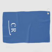 Einfach Mit Monogramm, modern und blau Golfhandtuch (Horizontal)