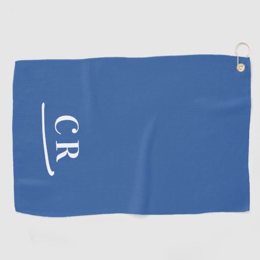 Einfach Mit Monogramm, modern und blau Golfhandtuch (Horizontal)