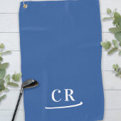 Einfach Mit Monogramm, modern und blau Golfhandtuch