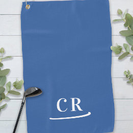 Einfach Mit Monogramm, modern und blau Golfhandtuch