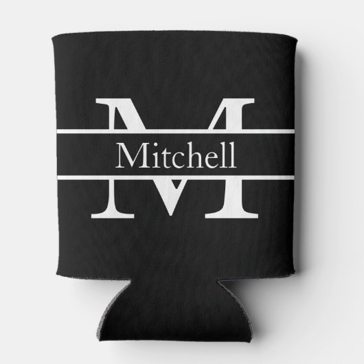 Einfach Mit Monogramm Name Personalisiert Dosenkühler (Rückseite)