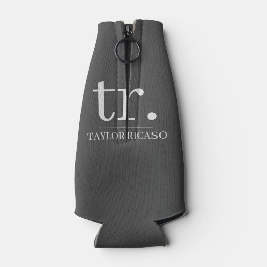 Einfach Mit Monogramm Name Personalisiert Flaschenkühler (Rückseite)