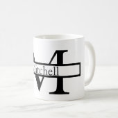 Einfach Mit Monogramm Name Personalisiert Kaffeetasse (VorderseiteRechts)