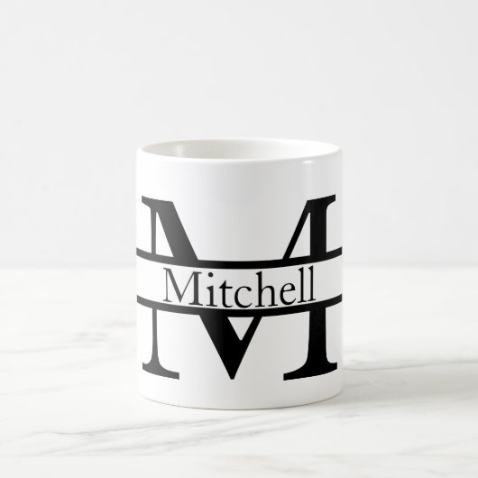 Einfach Mit Monogramm Name Personalisiert Kaffeetasse (Mittel)