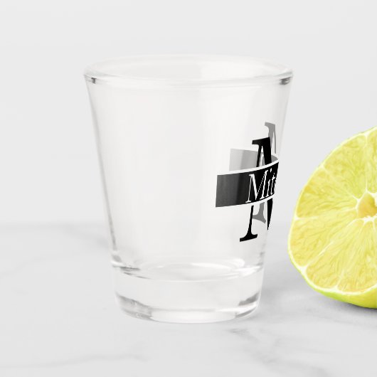 Einfach Mit Monogramm Name Personalisiert Schnapsglas (Links)