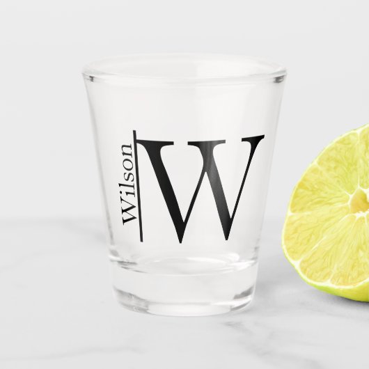 Einfach Mit Monogramm Name Personalisiert Schnapsglas (Vorderseite)