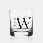 Einfach Mit Monogramm Name Personalisiert Whiskyglas (Vorderseite)