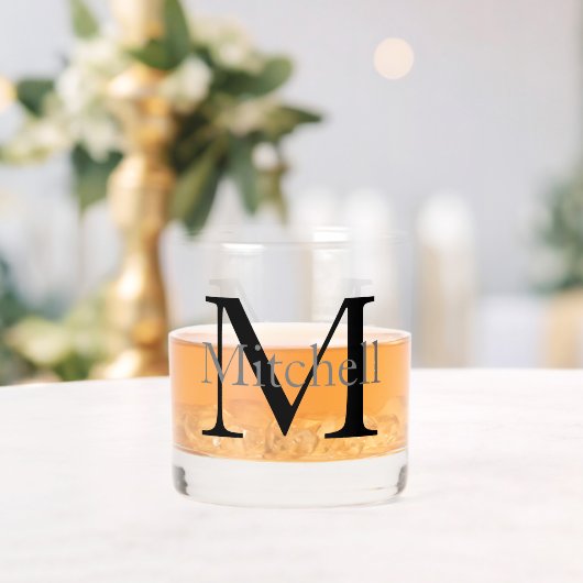 Einfach Mit Monogramm Name Personalisiert Whiskyglas (Insitu (Hochzeit))