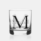 Einfach Mit Monogramm Name Personalisiert Whiskyglas (Rückseite)