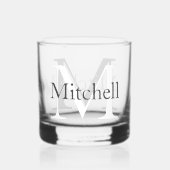 Einfach Mit Monogramm Name Personalisiert Whiskyglas (Vorderseite)