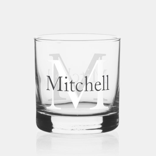 Einfach Mit Monogramm Name Personalisiert Whiskyglas (Vorderseite)