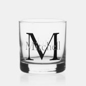 Einfach Mit Monogramm Name Personalisiert Whiskyglas (Rückseite)