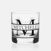 Einfach Mit Monogramm Name Personalisiert Whiskyglas (Vorderseite)