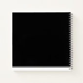 Einfach Mit Monogramm Schwarz und Weiß Notizblock (Rückseite)