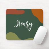 Einfach Mit Monogramm Script grün und braun Mousepad (Mit Mouse)