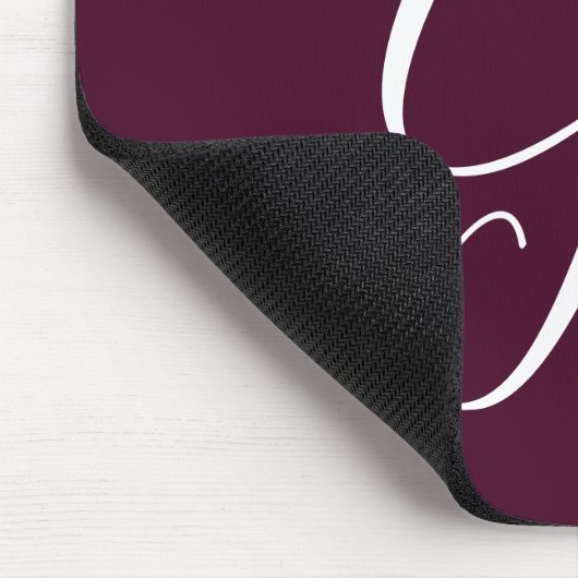 Einfach Mit Monogramm Script Letter G Burgundy Mousepad (Ecke)