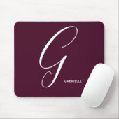 Einfach Mit Monogramm Script Letter G Burgundy Mousepad (Mit Mouse)