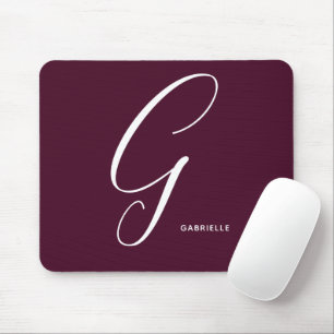Einfach Mit Monogramm Script Letter G Burgundy Mousepad