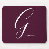 Einfach Mit Monogramm Script Letter G Burgundy Mousepad (Vorne)