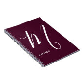 Einfach Mit Monogramm Script-Letter M Burgund Notizblock (Rechte Seite)
