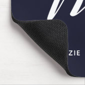 Einfach Mit Monogramm Script Letter M Navy Blue Mousepad (Ecke)
