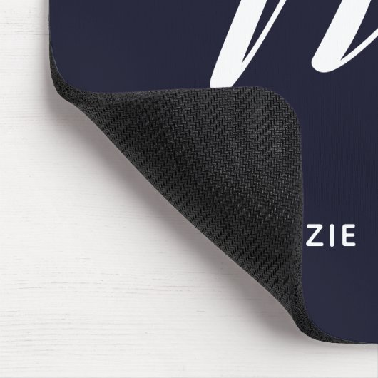 Einfach Mit Monogramm Script Letter M Navy Blue Mousepad (Ecke)