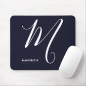 Einfach Mit Monogramm Script Letter M Navy Blue Mousepad (Mit Mouse)