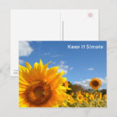 Einfach mit Sonnenblumen behalten Postkarte (Vorne/Hinten)
