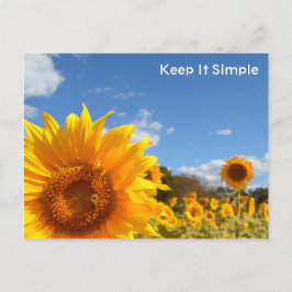 Einfach mit Sonnenblumen behalten Postkarte