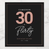 Einfach modern 30 & Kokett Personalisiert Weinetikett (Einzelnes Label)