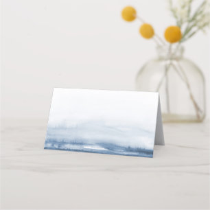 Einfach, modern, Aquarell, blaue Navy-Platzkarte Platzkarte