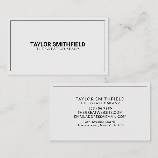 Einfach modern Beruflich Visitenkarte (Vorne/Hinten)