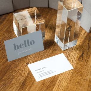 Einfach, modern, blau, grau und weiß, reversibel visitenkarte