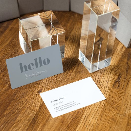 Einfach, modern, blau, grau und weiß, reversibel visitenkarte