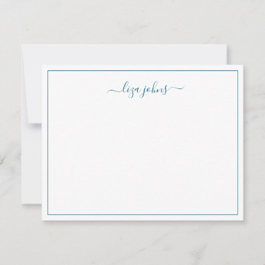 Einfach Modern Blau Schrift Professional  Mitteilungskarte (Vorderseite)